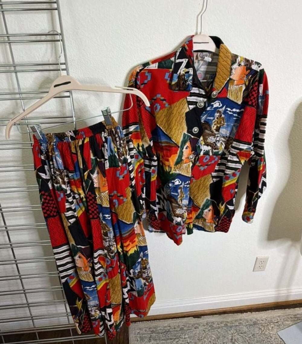 Vintage Circle T by Marilyn Lenox Southwestern Print Two-Piece Set Size Small
